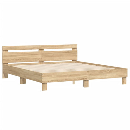 Bed Frame without Mattress Sonoma Oak 160x200 cm