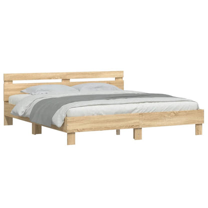 Bed Frame without Mattress Sonoma Oak 160x200 cm