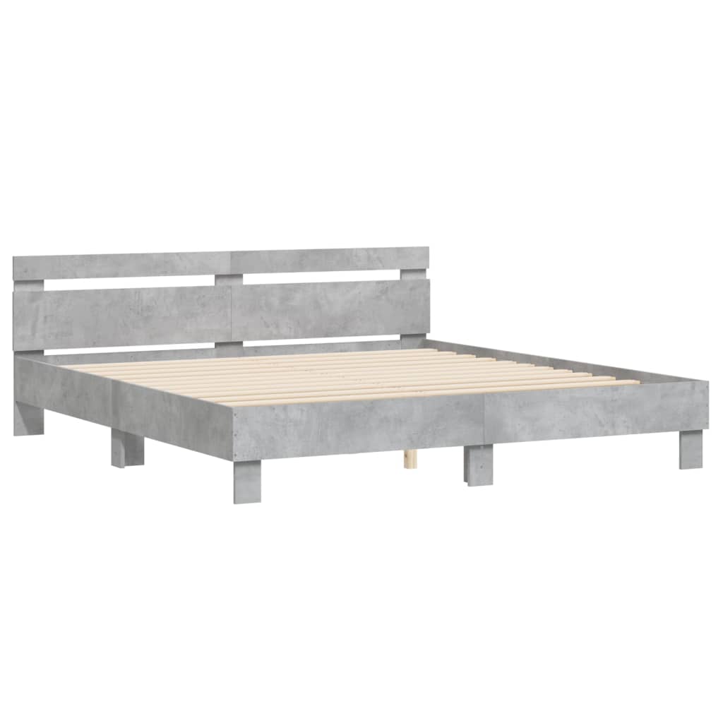 Bed Frame without Mattress Concrete Grey 160x200 cm