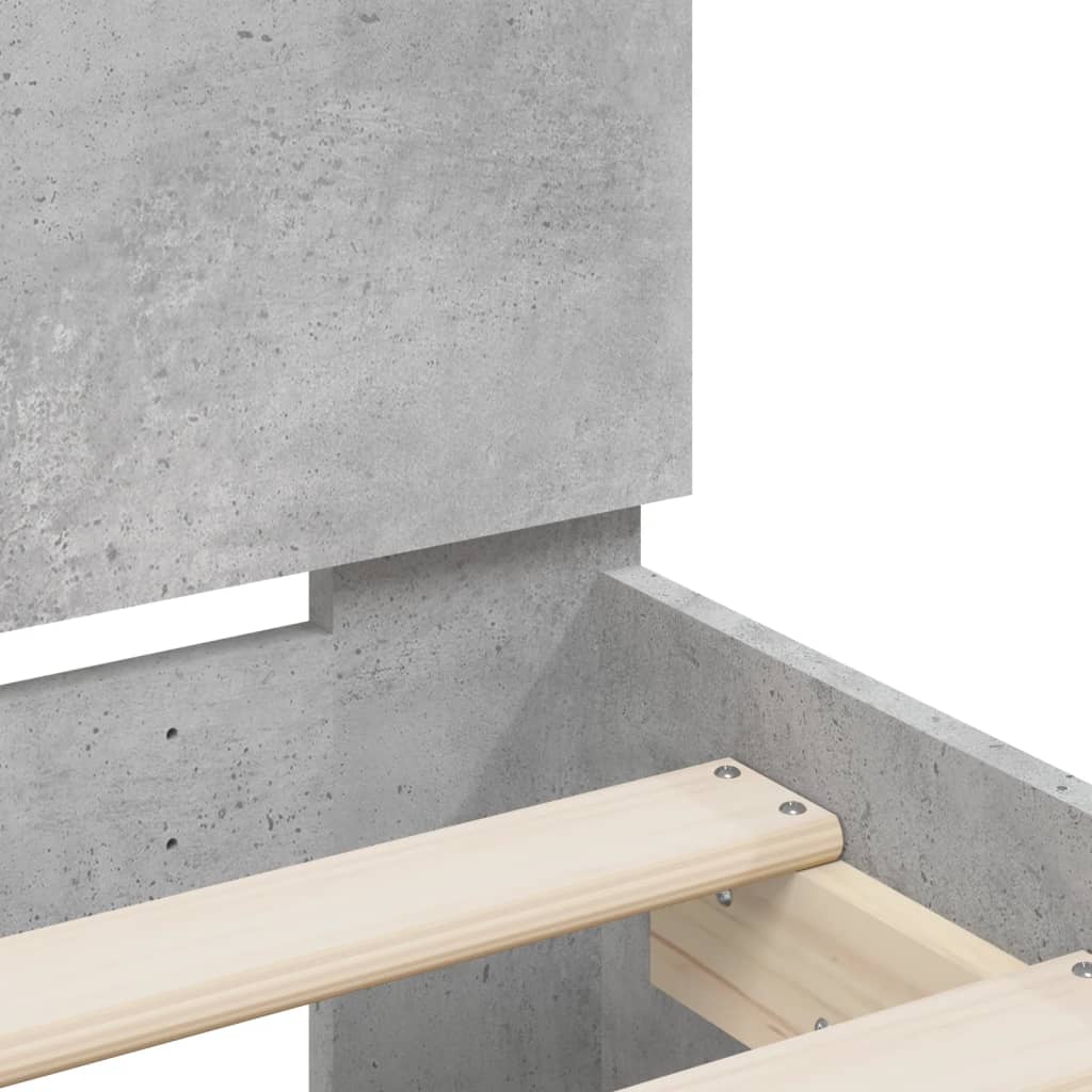 Bed Frame without Mattress Concrete Grey 160x200 cm