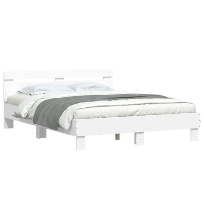 Bed Frame | White | Engineered wood | King Size |  Durable  | Bed Frame