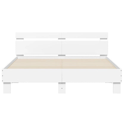 Bed Frame | White | Engineered wood | King Size |  Durable  | Bed Frame