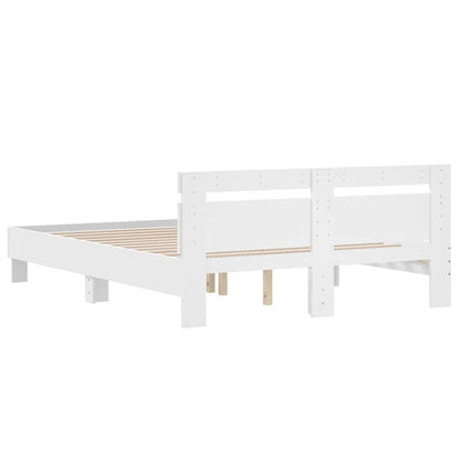 Bed Frame | White | Engineered wood | King Size |  Durable  | Bed Frame
