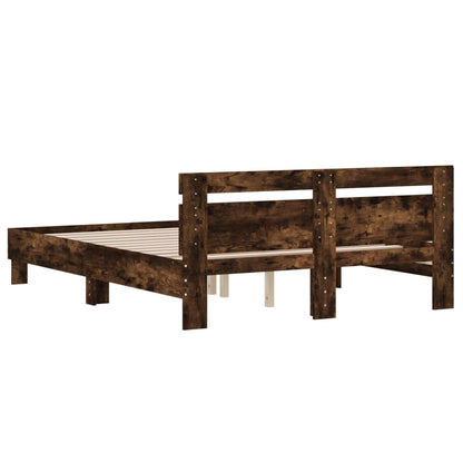 Bed Frame | Smoked oak | Engineered wood, Plywood | King | Modern
