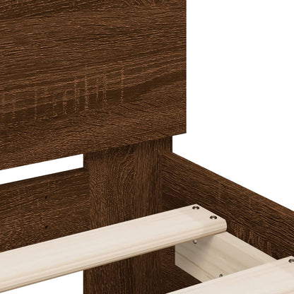 Bed Frame without Mattress Brown Oak 150x200 cm King Size