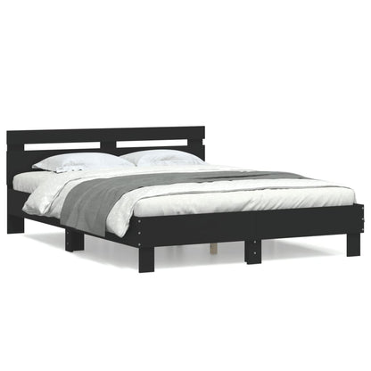 Bed Frame | Black | Engineered wood | Double | Modern | Bed Frame
