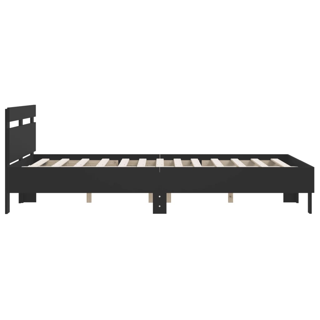 Bed Frame | Black | Engineered wood | Double | Modern | Bed Frame