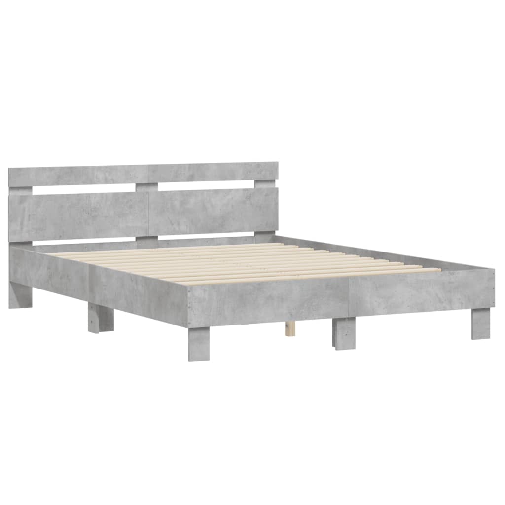 Bed Frame | Concrete grey | Engineered wood | 140 x 200 cm | Durable