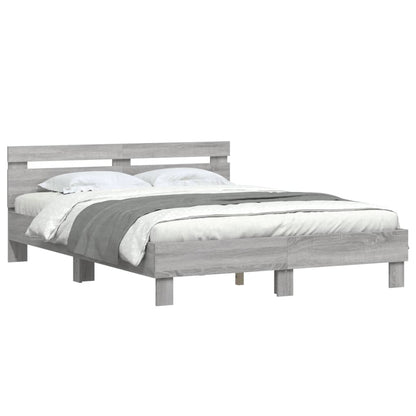 Bed Frame | Grey Sonoma | Engineered wood | Double | Durable | Bed Frame