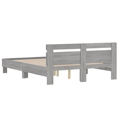 Bed Frame | Grey Sonoma | Engineered wood | Double | Durable | Bed Frame