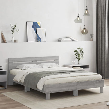 Bed Frame | Grey Sonoma | Engineered wood | Double | Durable | Bed Frame
