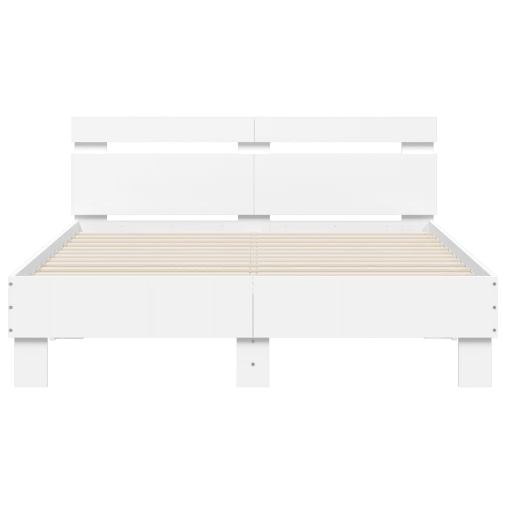 Bed Frame | White | Engineered Wood | Double | Modern | Bed Frame