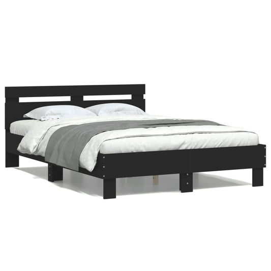 Bed Frame | Black | Engineered wood | Double | Durable | Bed Frame