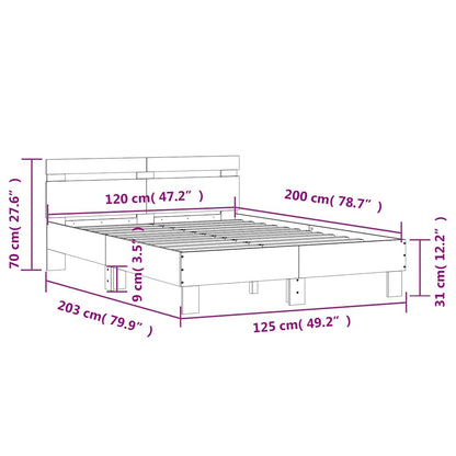 Bed Frame without Mattress Sonoma Oak 120x200 cm