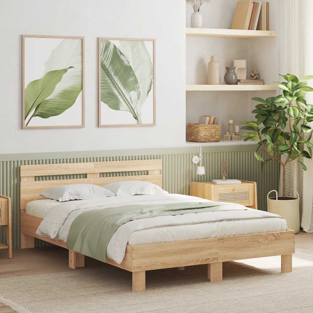 Bed Frame without Mattress Sonoma Oak 120x200 cm