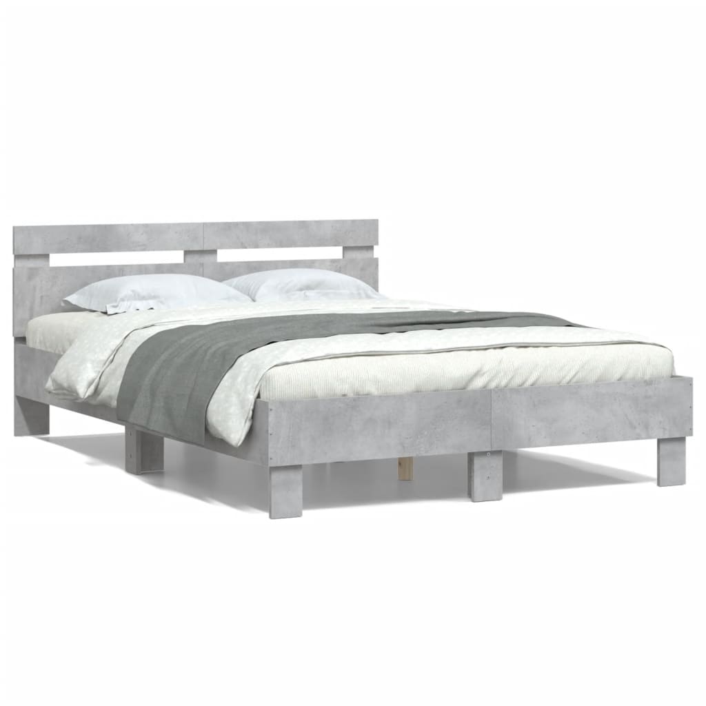 Bed Frame | Concrete grey | Engineered wood, Plywood