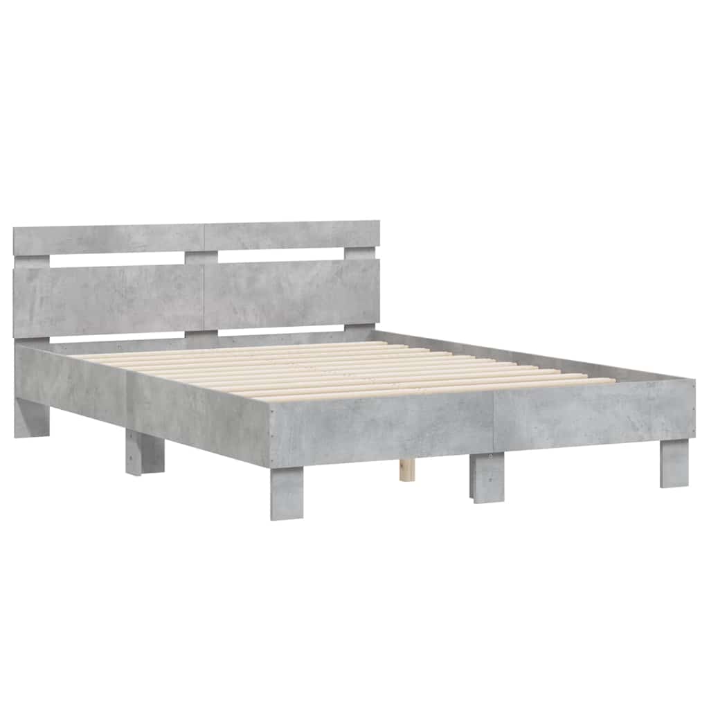 Bed Frame | Concrete grey | Engineered wood, Plywood