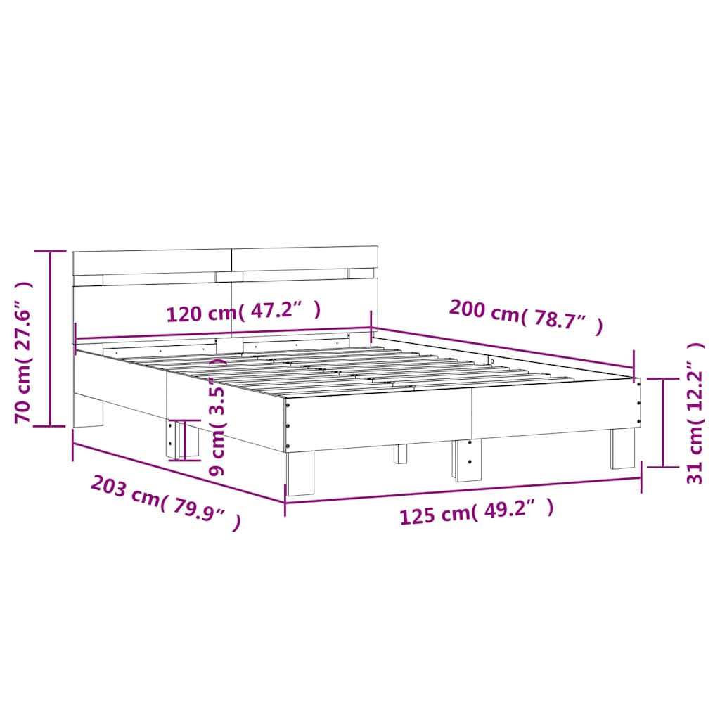 Bed Frame | Concrete grey | Engineered wood, Plywood