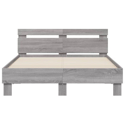 Bed Frame | Grey Sonoma | Engineered Wood | Double | Modern | Bed Frame