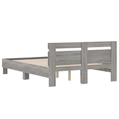 Bed Frame | Grey Sonoma | Engineered Wood | Double | Modern | Bed Frame
