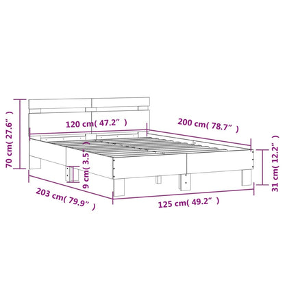 Bed Frame | Grey Sonoma | Engineered Wood | Double | Modern | Bed Frame