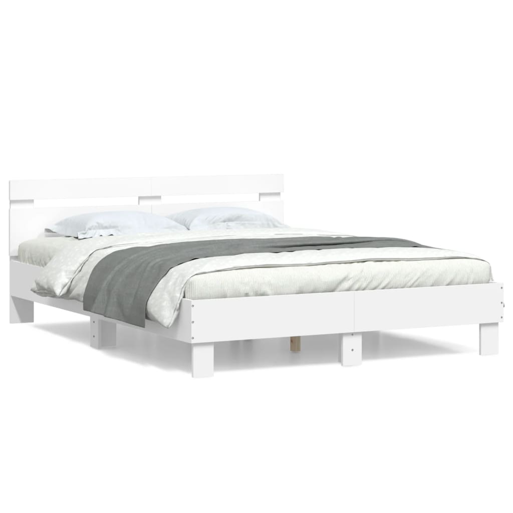 Bed Frame | White | Engineered wood | Double | Bed Frame | Rectangular