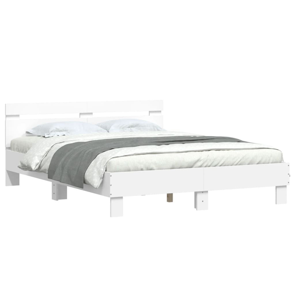 Bed Frame | White | Engineered wood | Double | Bed Frame | Rectangular