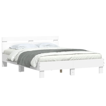 Bed Frame | White | Engineered wood | Double | Bed Frame | Rectangular