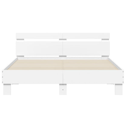 Bed Frame | White | Engineered wood | Double | Bed Frame | Rectangular