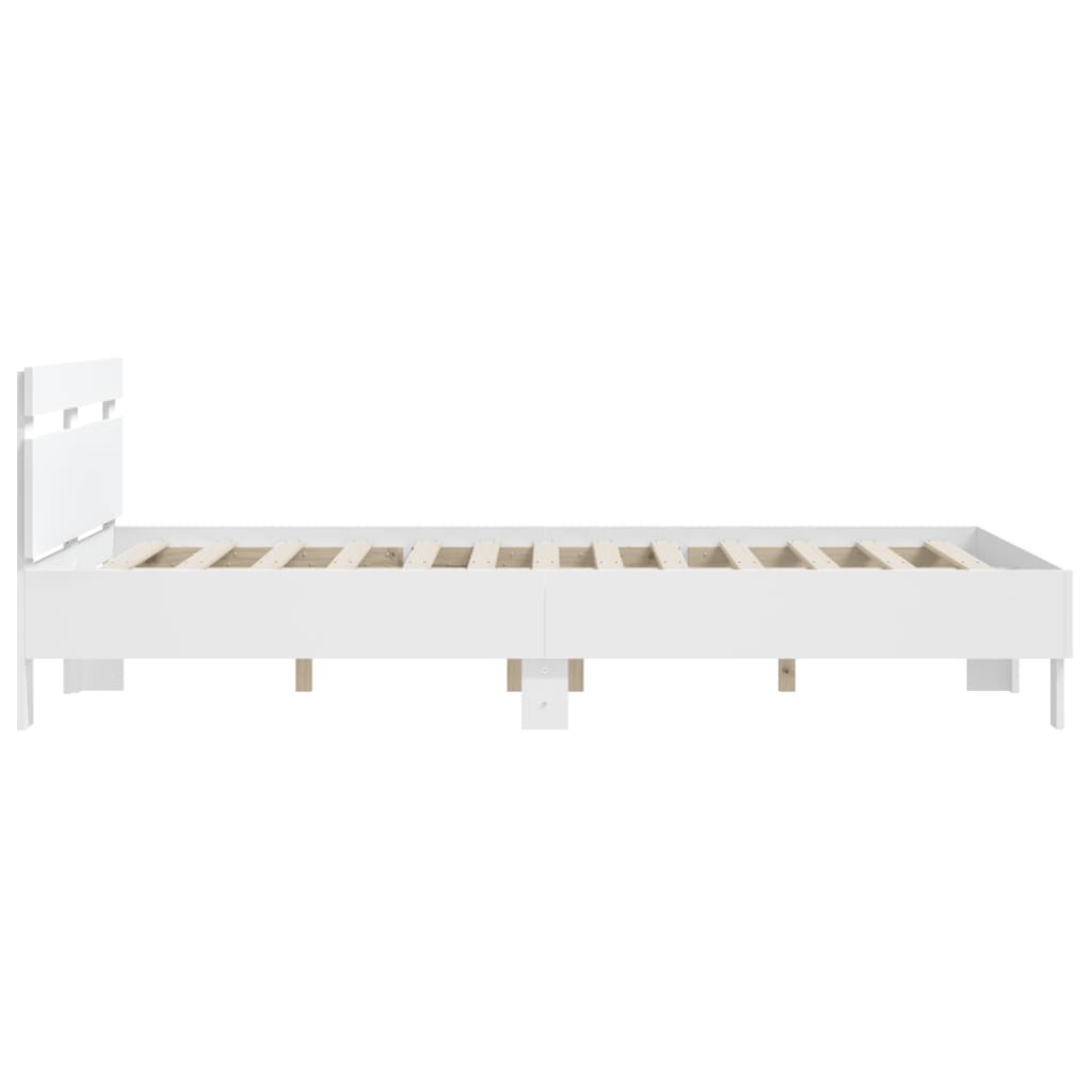 Bed Frame | White | Engineered wood | Double | Bed Frame | Rectangular