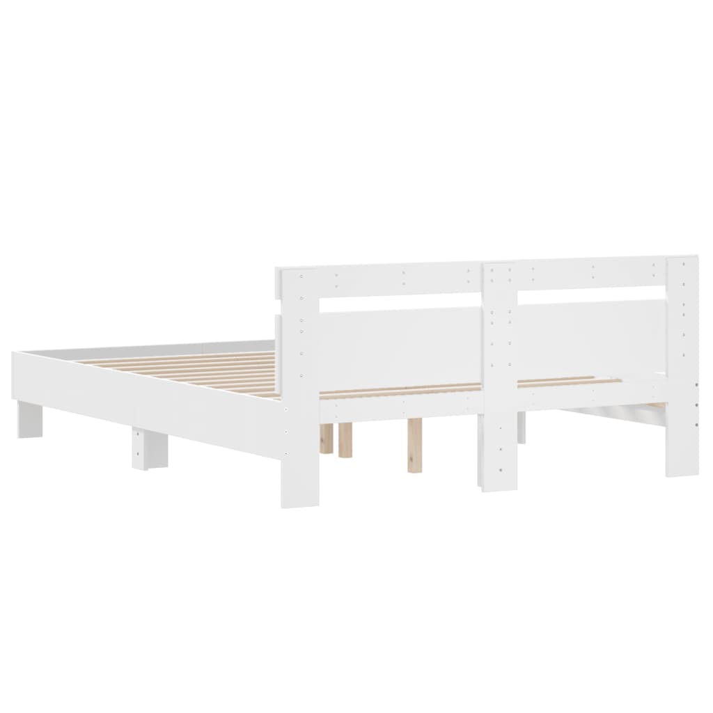 Bed Frame | White | Engineered wood | Double | Bed Frame | Rectangular