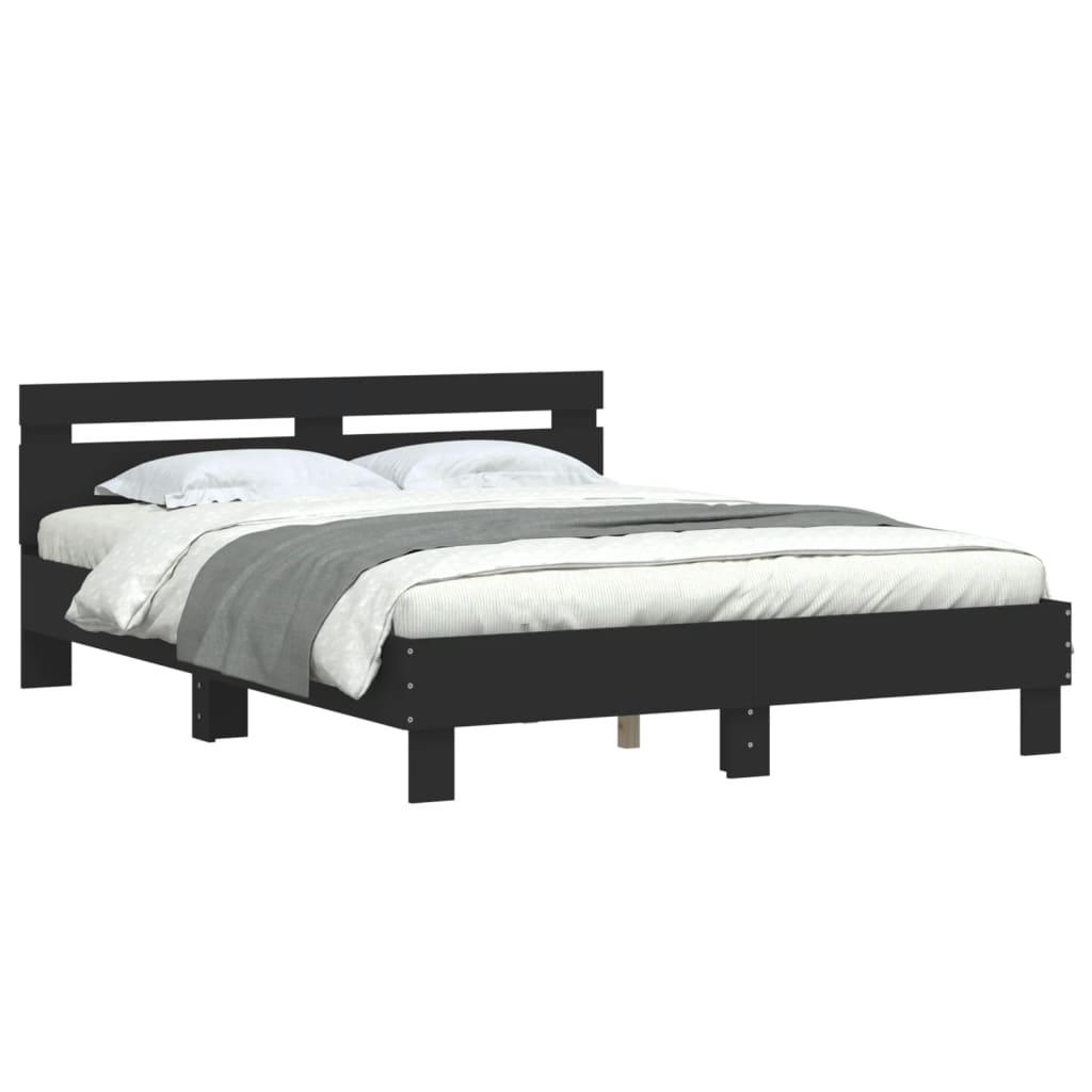 Bed Frame | Black | Engineered wood | Double | Modern | Bed Frame