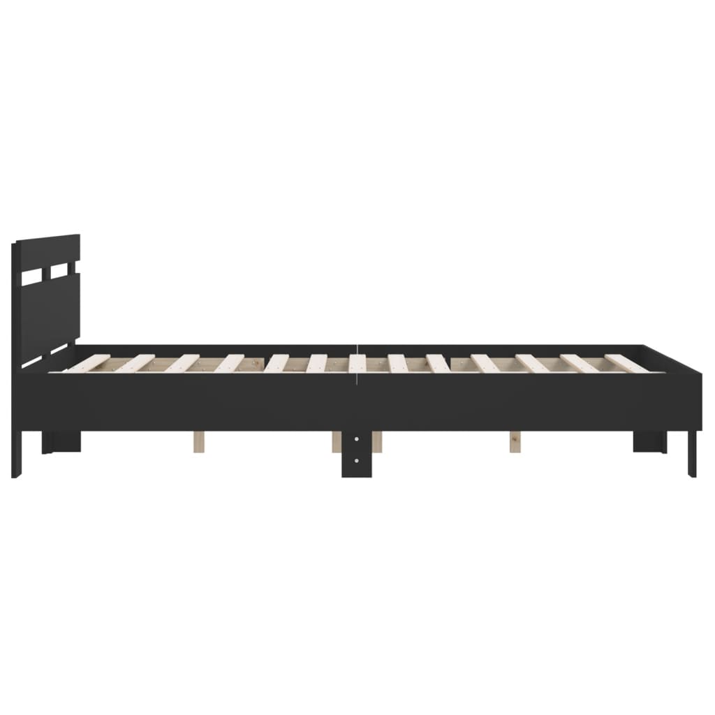 Bed Frame | Black | Engineered wood | Double | Modern | Bed Frame