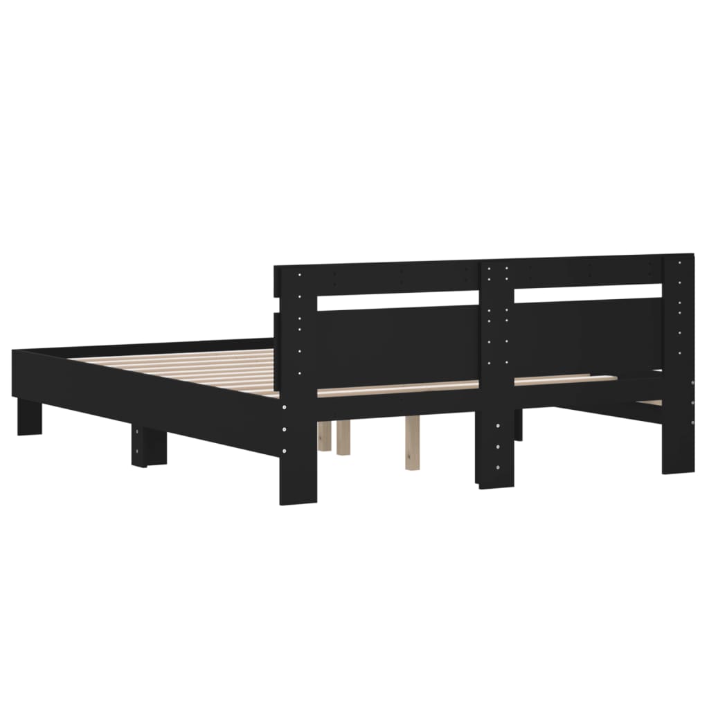 Bed Frame | Black | Engineered wood | Double | Modern | Bed Frame