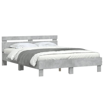 Bed Frame | Concrete grey | Engineered wood | Double | Durable