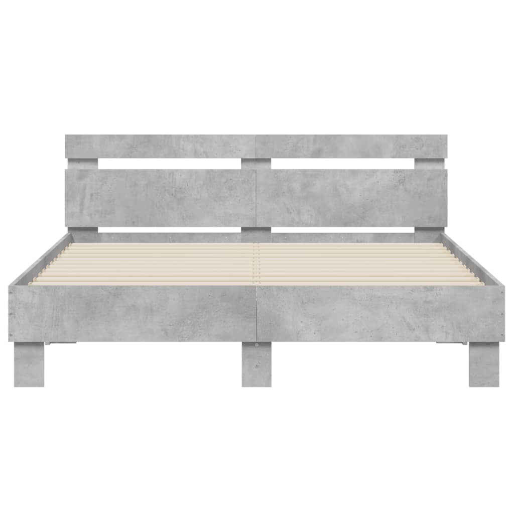 Bed Frame | Concrete grey | Engineered wood | Double | Durable