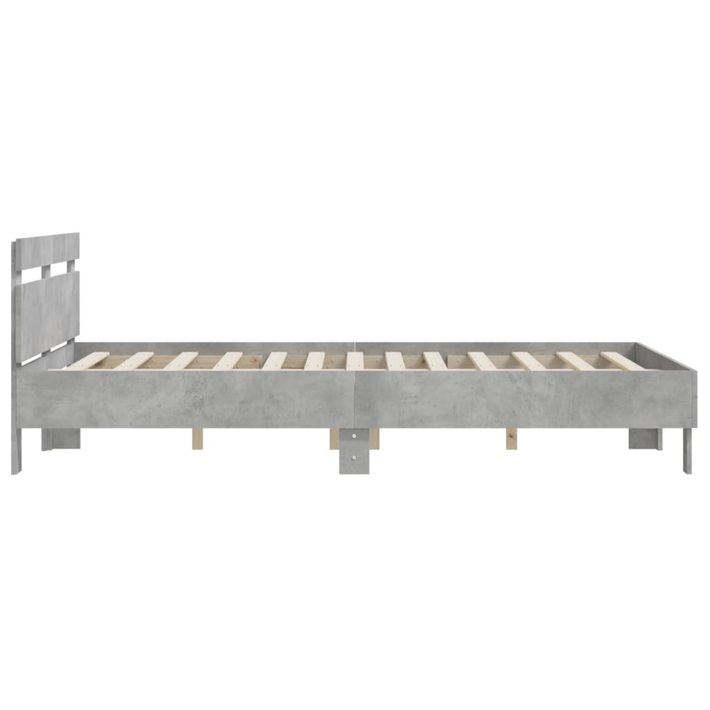 Bed Frame | Concrete grey | Engineered wood | Double | Durable
