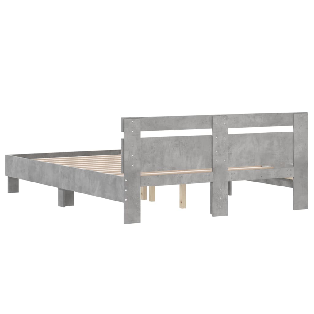 Bed Frame | Concrete grey | Engineered wood | Double | Durable