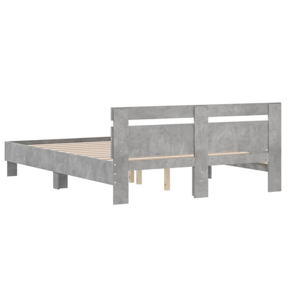 Bed Frame | Concrete grey | Engineered wood | Double | Durable