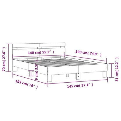 Bed Frame | Concrete grey | Engineered wood | Double | Durable