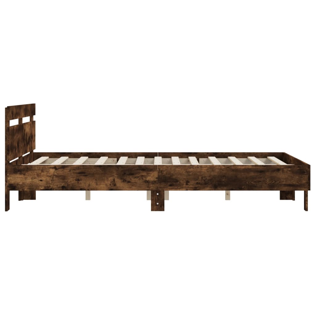 Bed Frame | Smoked Oak | Engineered Wood | 140x190 cm | Durable