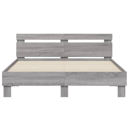 Bed Frame | Grey Sonoma | Engineered wood | 140x190 cm | Durable