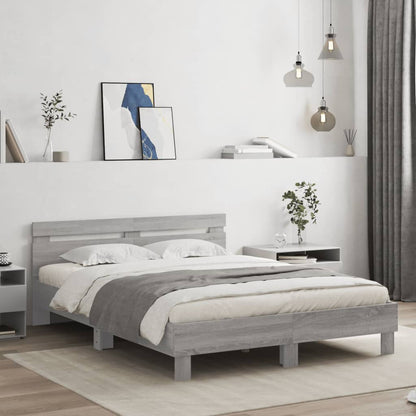 Bed Frame | Grey Sonoma | Engineered wood | 140x190 cm | Durable