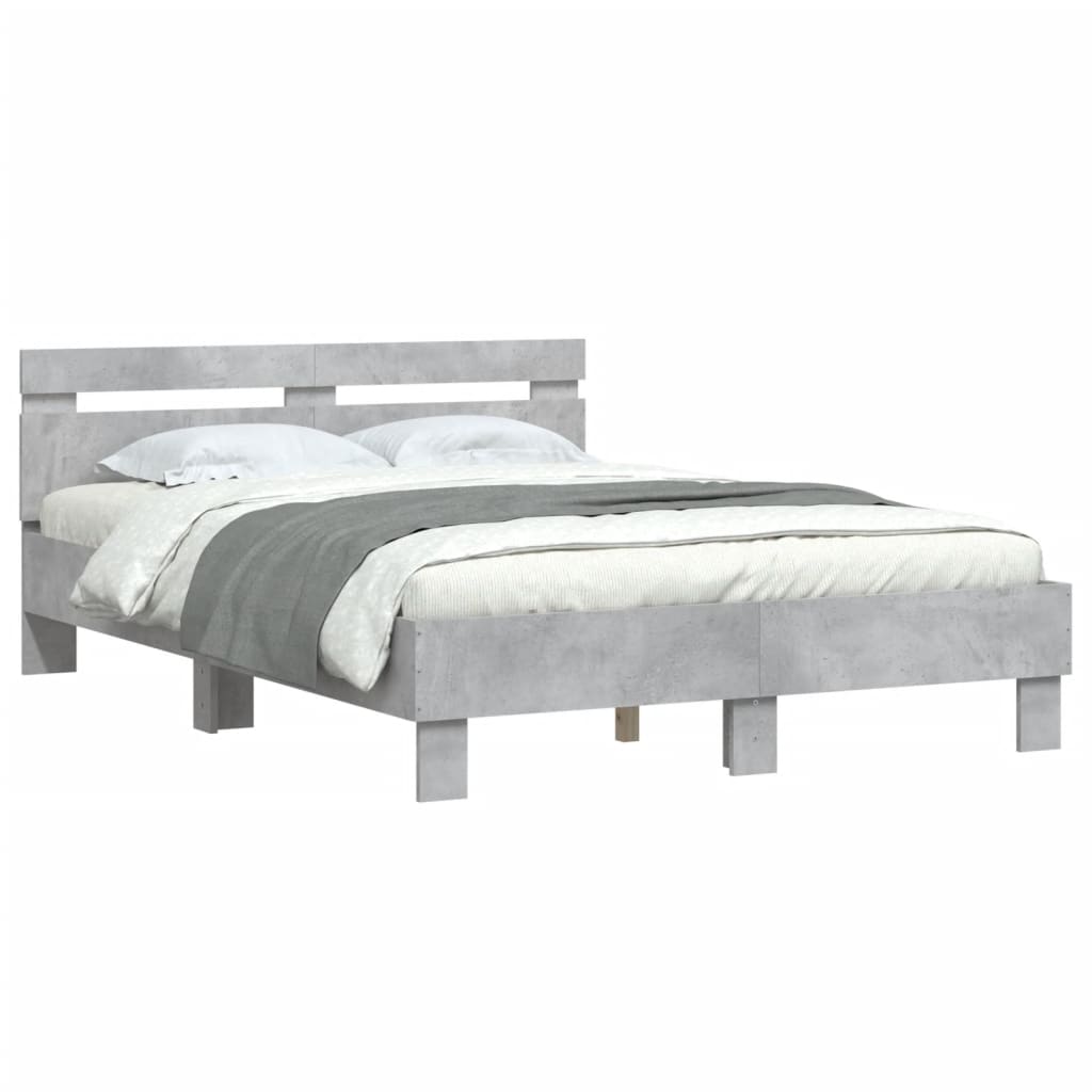 Bed Frame | Concrete grey | Engineered wood, Plywood slats | Double