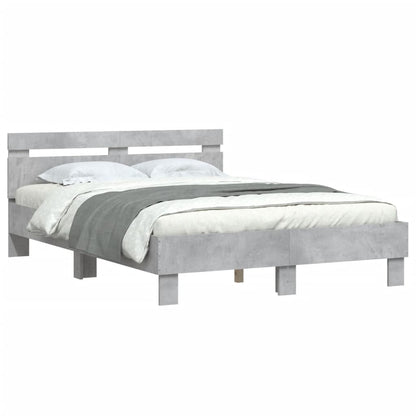 Bed Frame | Concrete grey | Engineered wood, Plywood slats | Double