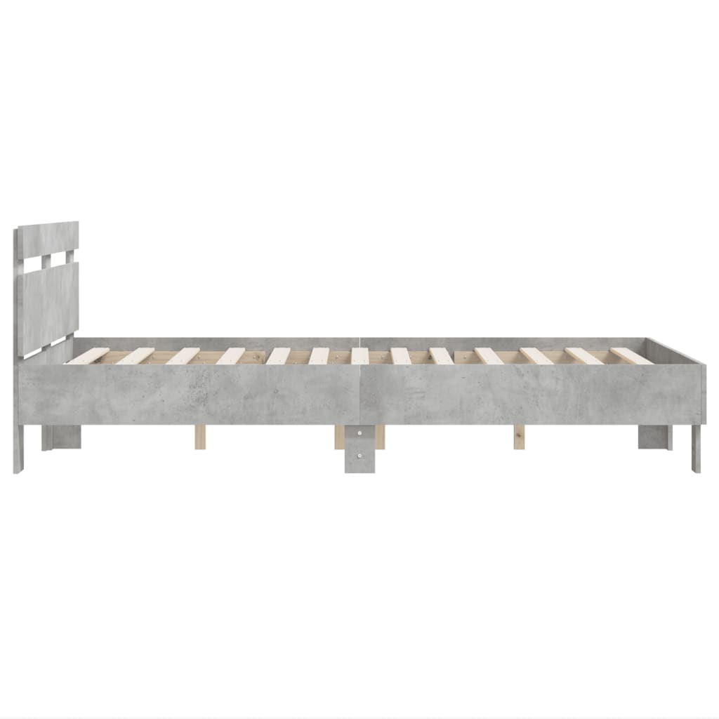 Bed Frame | Concrete grey | Engineered wood, Plywood slats | Double