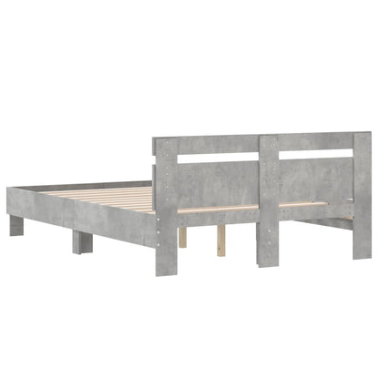 Bed Frame | Concrete grey | Engineered wood, Plywood slats | Double
