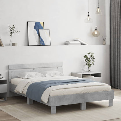 Bed Frame | Concrete grey | Engineered wood, Plywood slats | Double