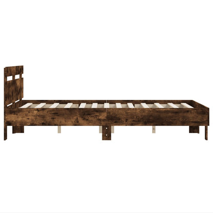 Bed Frame without Mattress Smoked Oak 135x190 cm