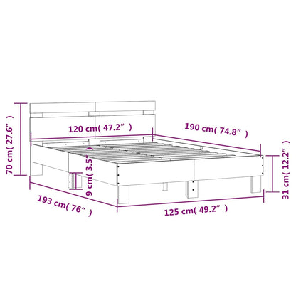 Bed Frame without Mattress White 120x190 cm